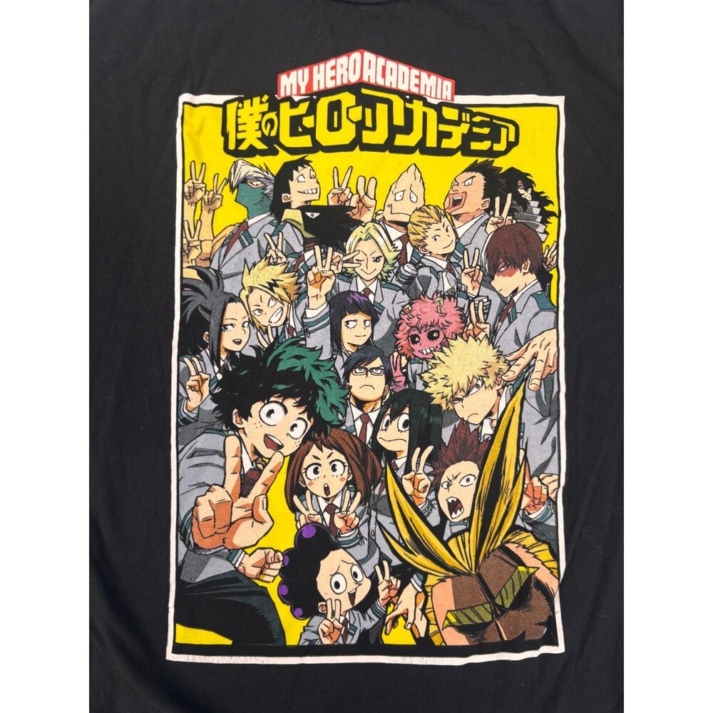 My Hero Academia Anime T-Shirt Black Funimation 2XL Graphic Tee All Might Deku B
